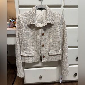 Amanda & Chelsea Cream Tweed Blazer